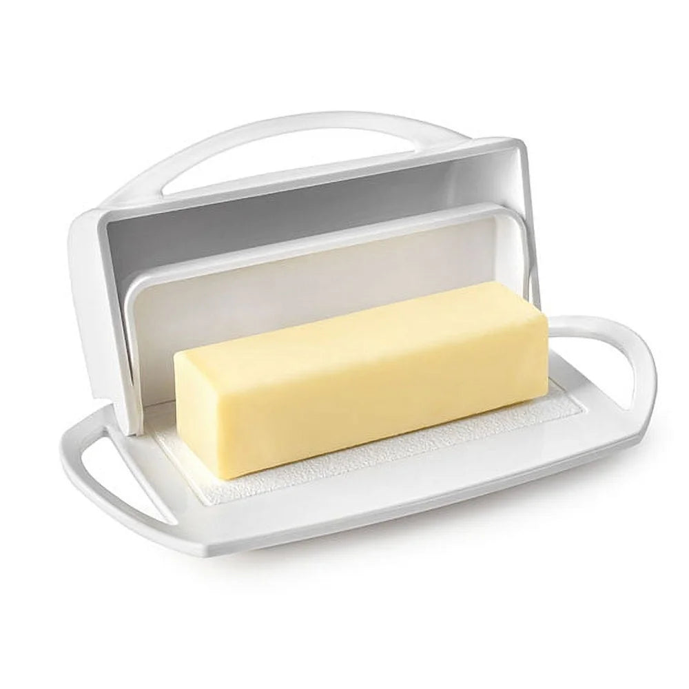 Butter Dish Flip Top Lid Toaster Tongs