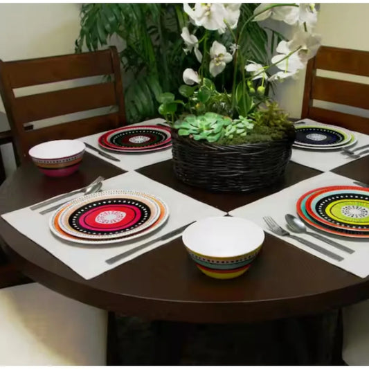 12-Piece Casual Melamine Outdoor Dinnerware Set