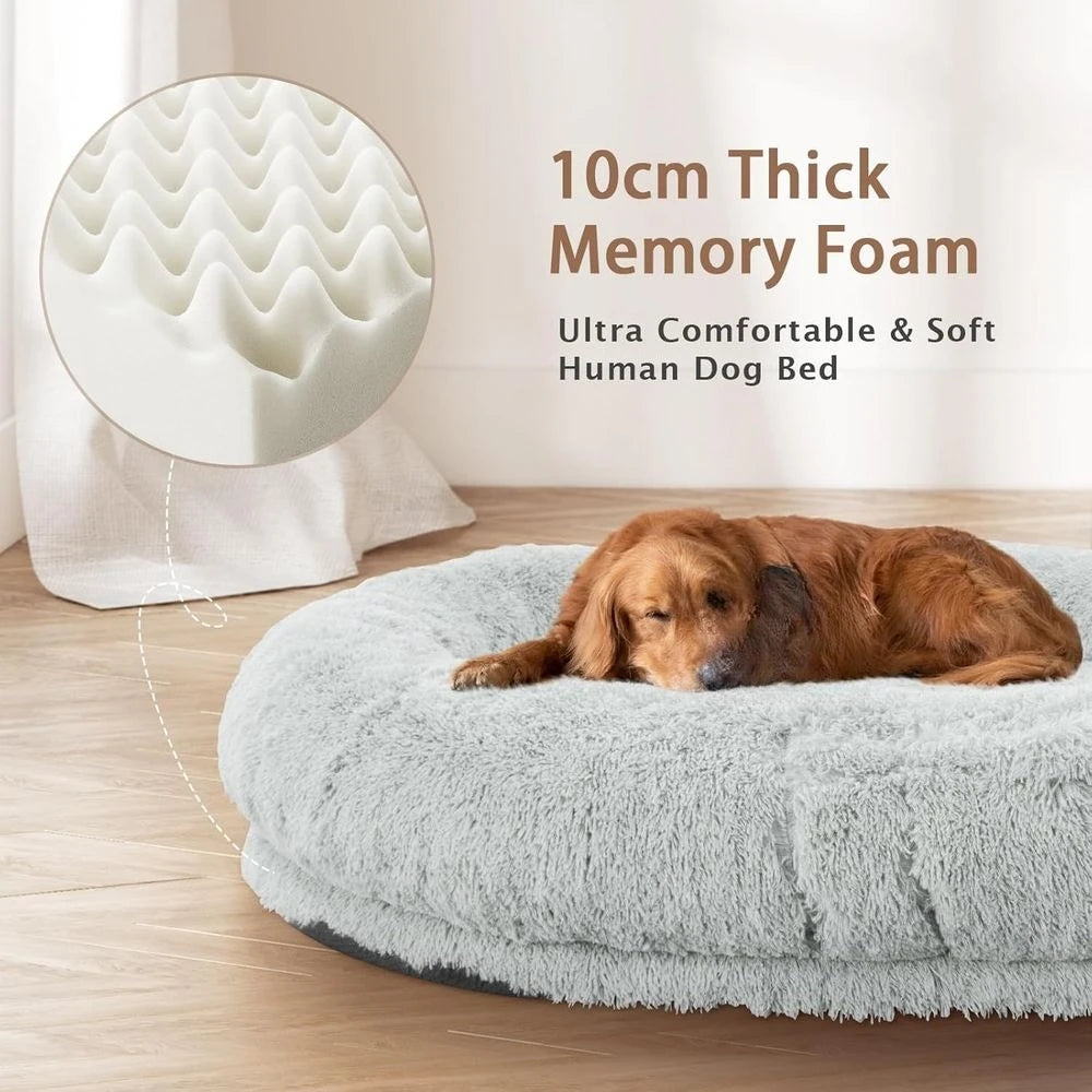 Oversized 71x45x12 Grey Memory Foam Dog Bed