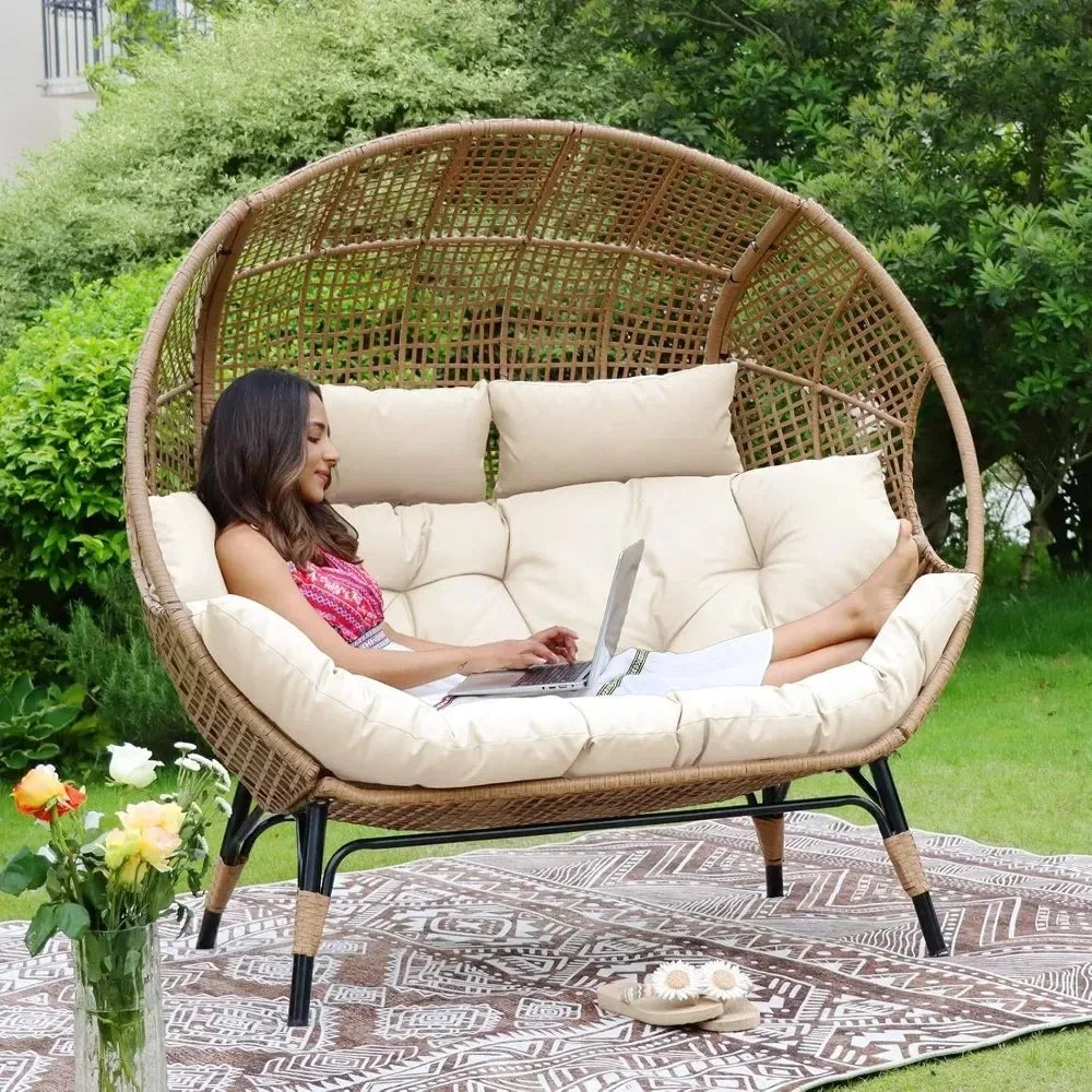 Lounge Chairs-Double Egg Chair Indoor Outdoor