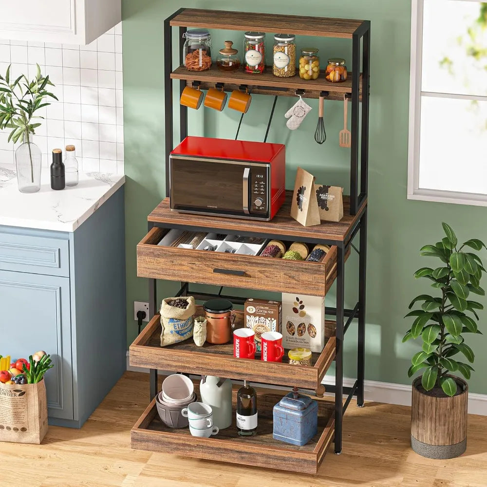 Kitchen Baker’s Rack with Power Outlets