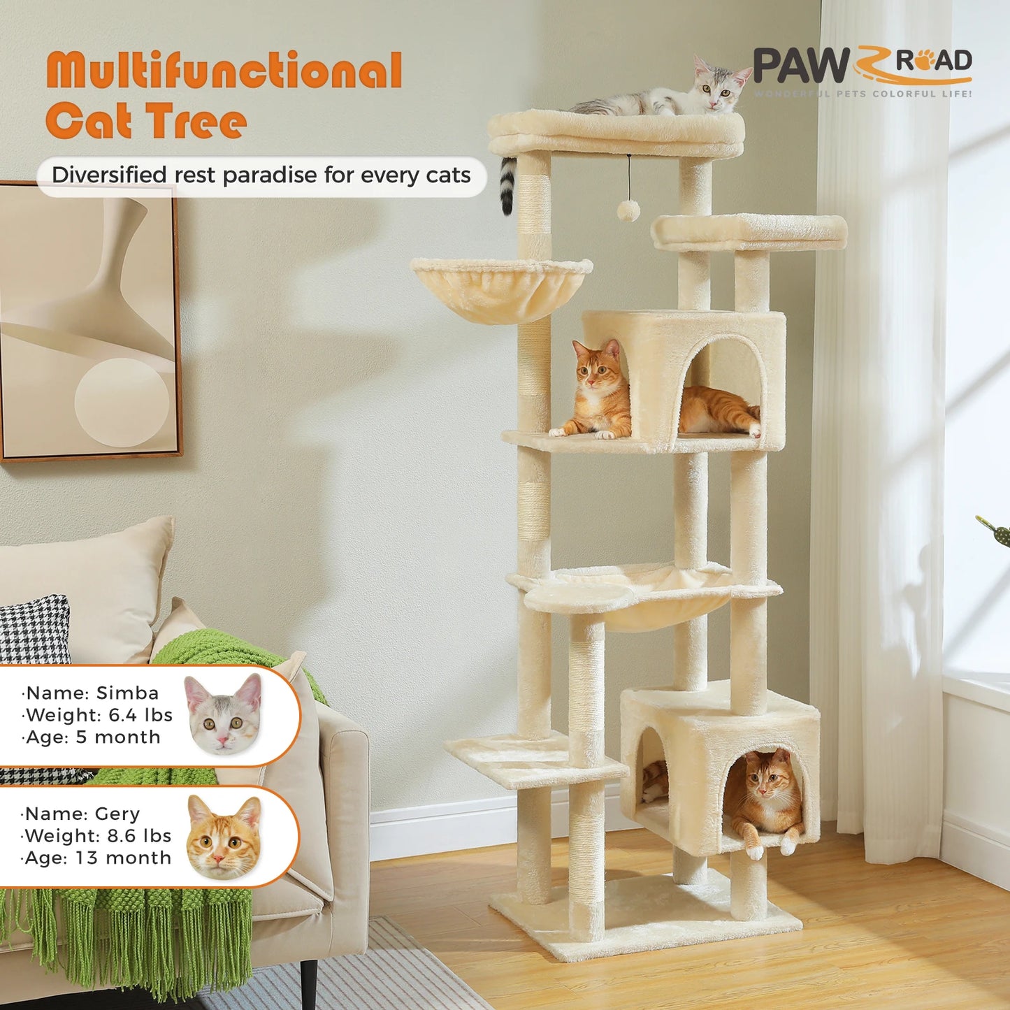 Tall Cat Tree for Indoor Cats