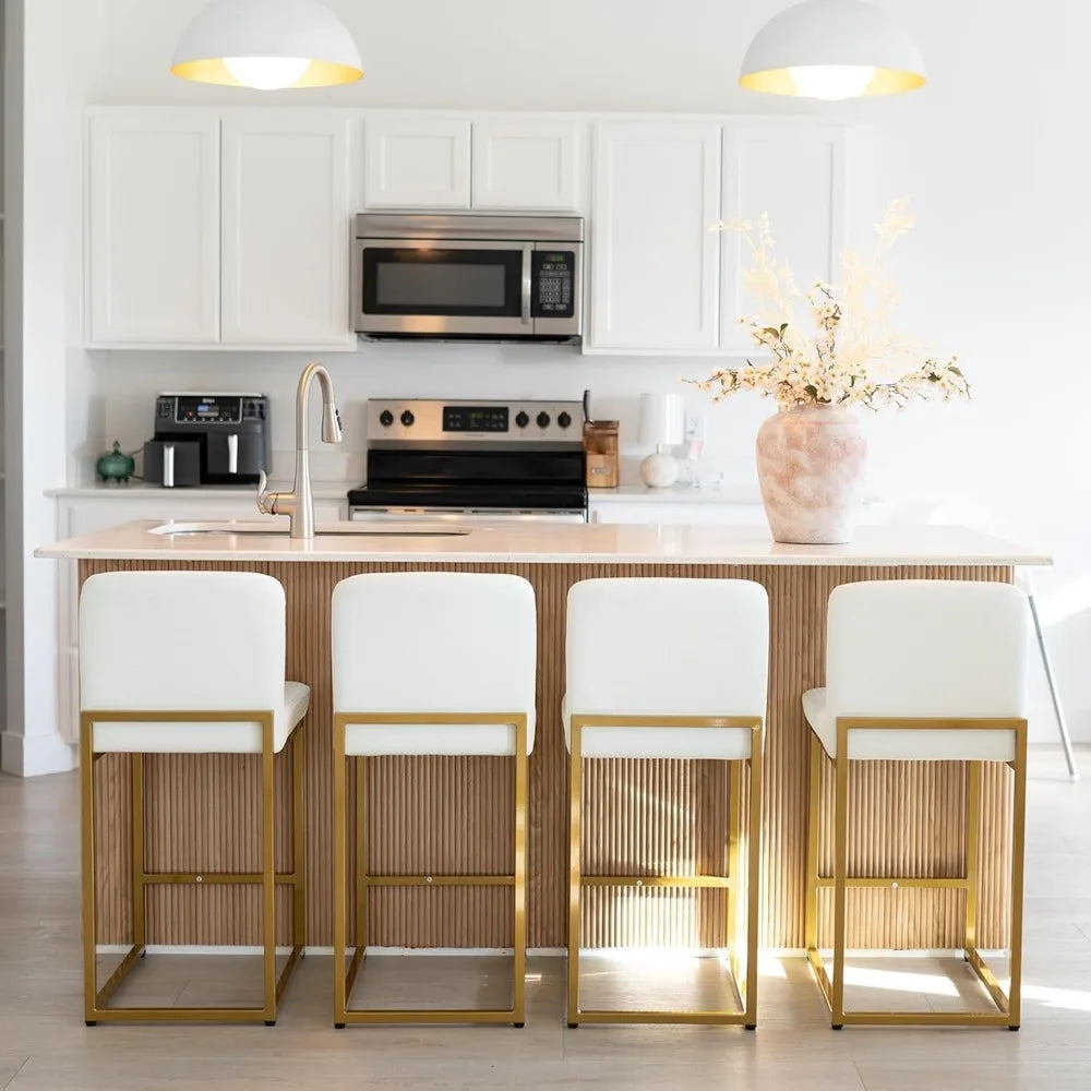 Set of 2/4 Leather Bar Stools 24"