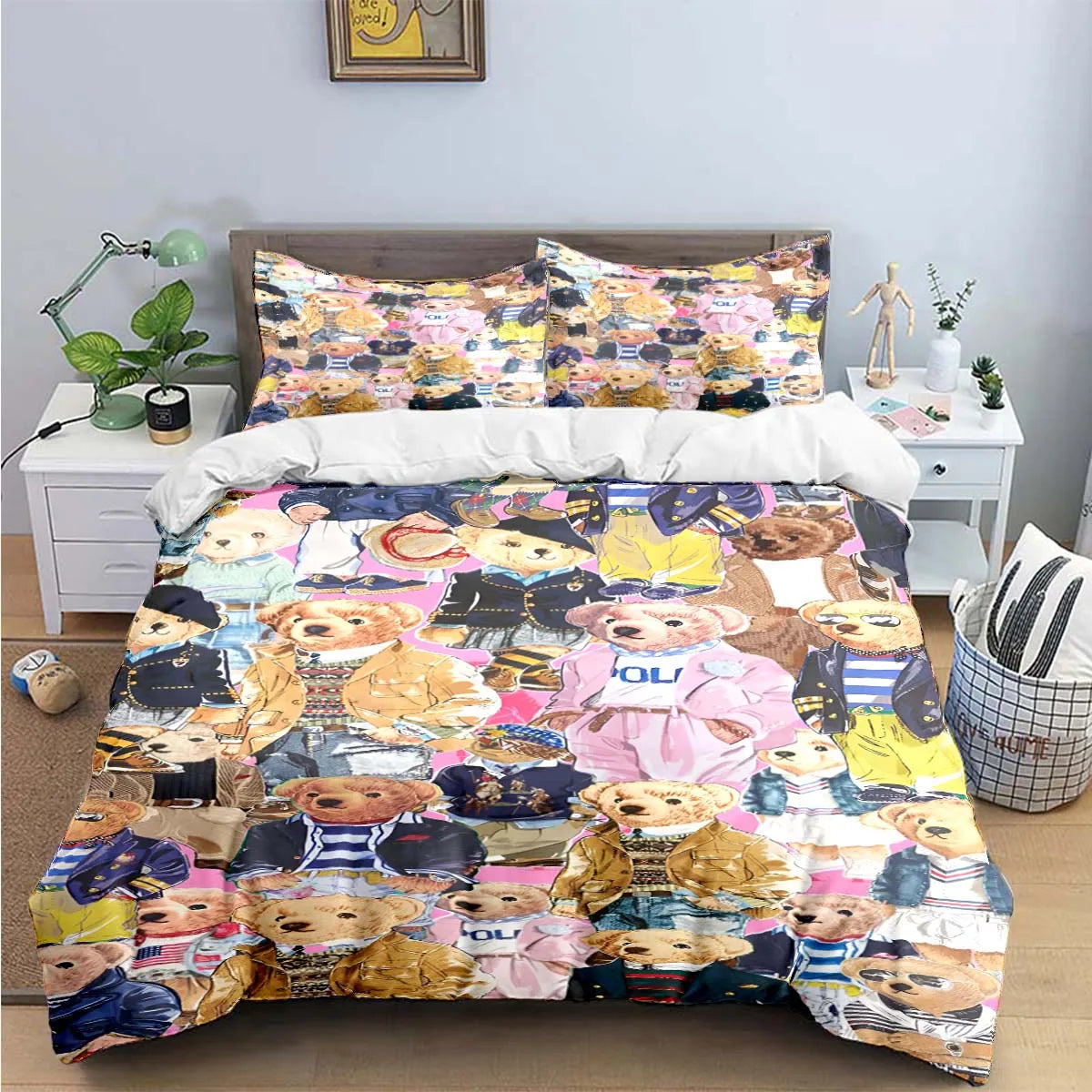 Bear Bedding Set Single Twin Full King Size