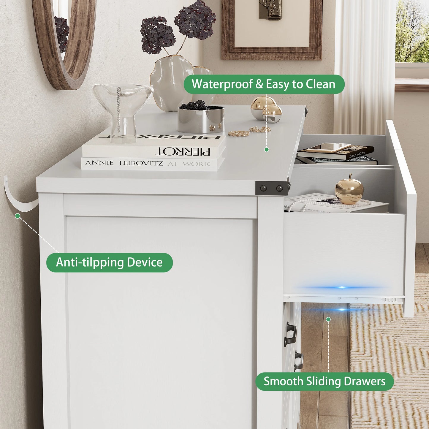 Farmhouse 6 Drawer Dresser