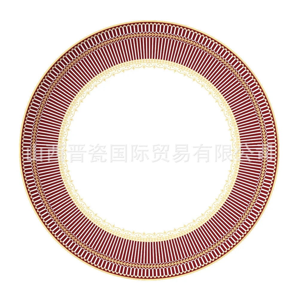 Geometric Pattern Ceramic Dinner Plate