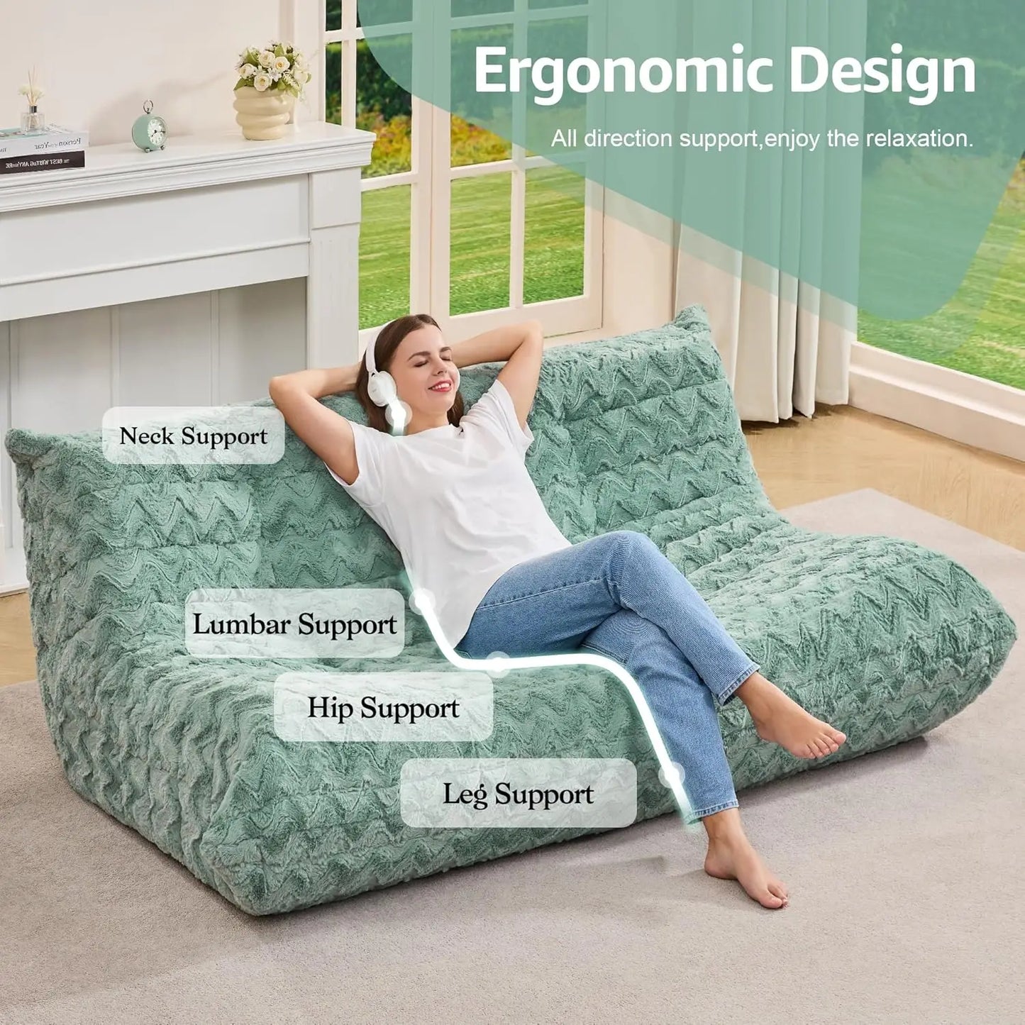 Giant Bean Bag Chair Memory Foam