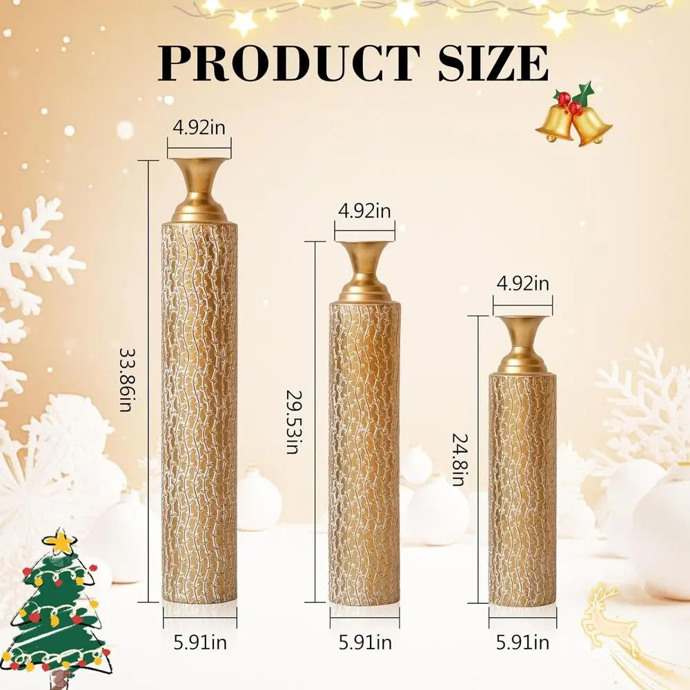 Vases Tall Set of 3 Extra Large Metal Floor Vases