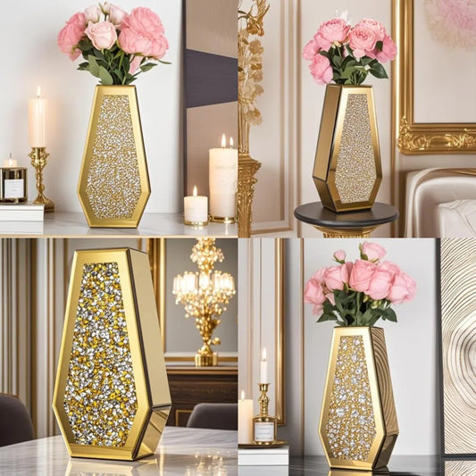 Crushed Diamond Glass Vase