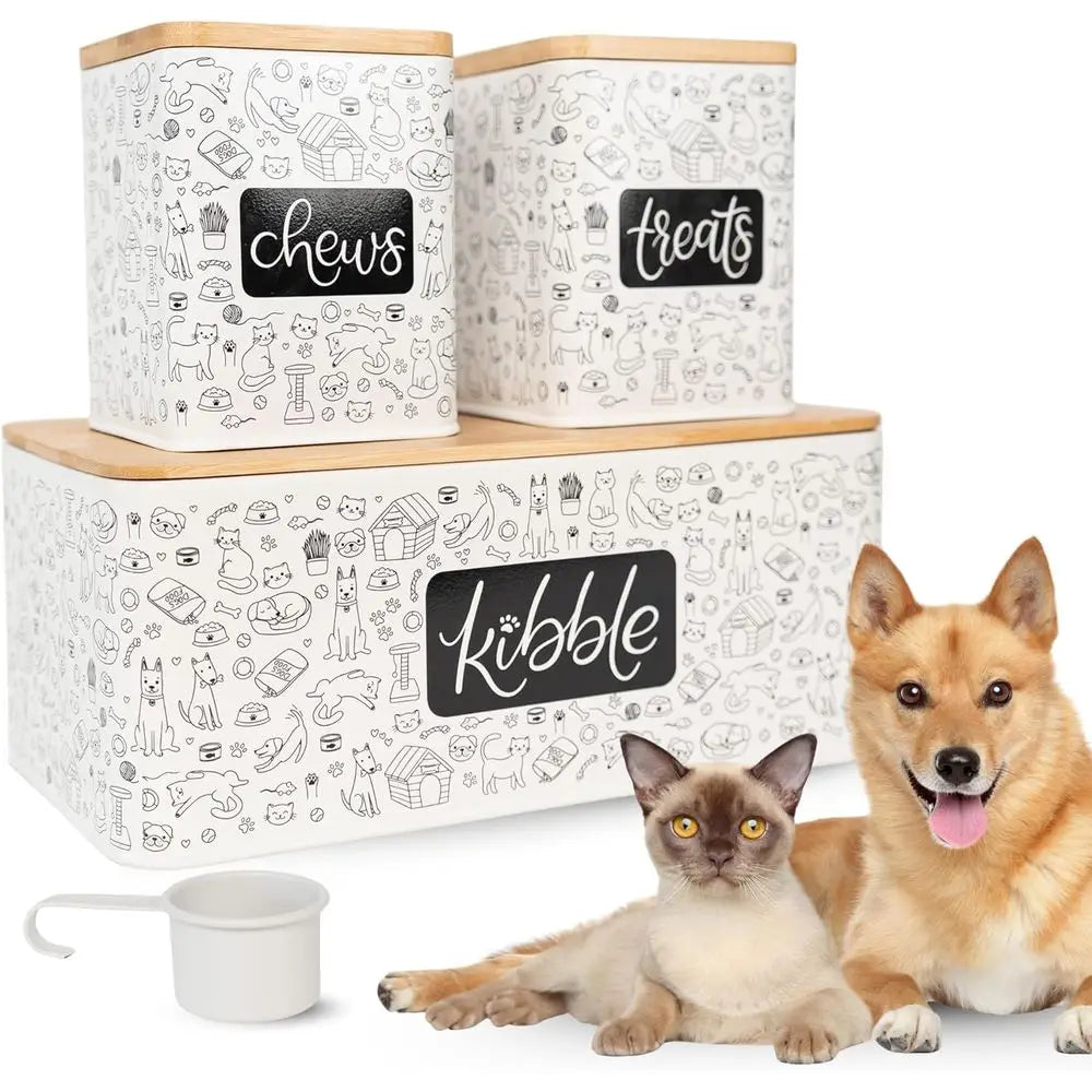 3-Piece Pet Food Storage Container Set