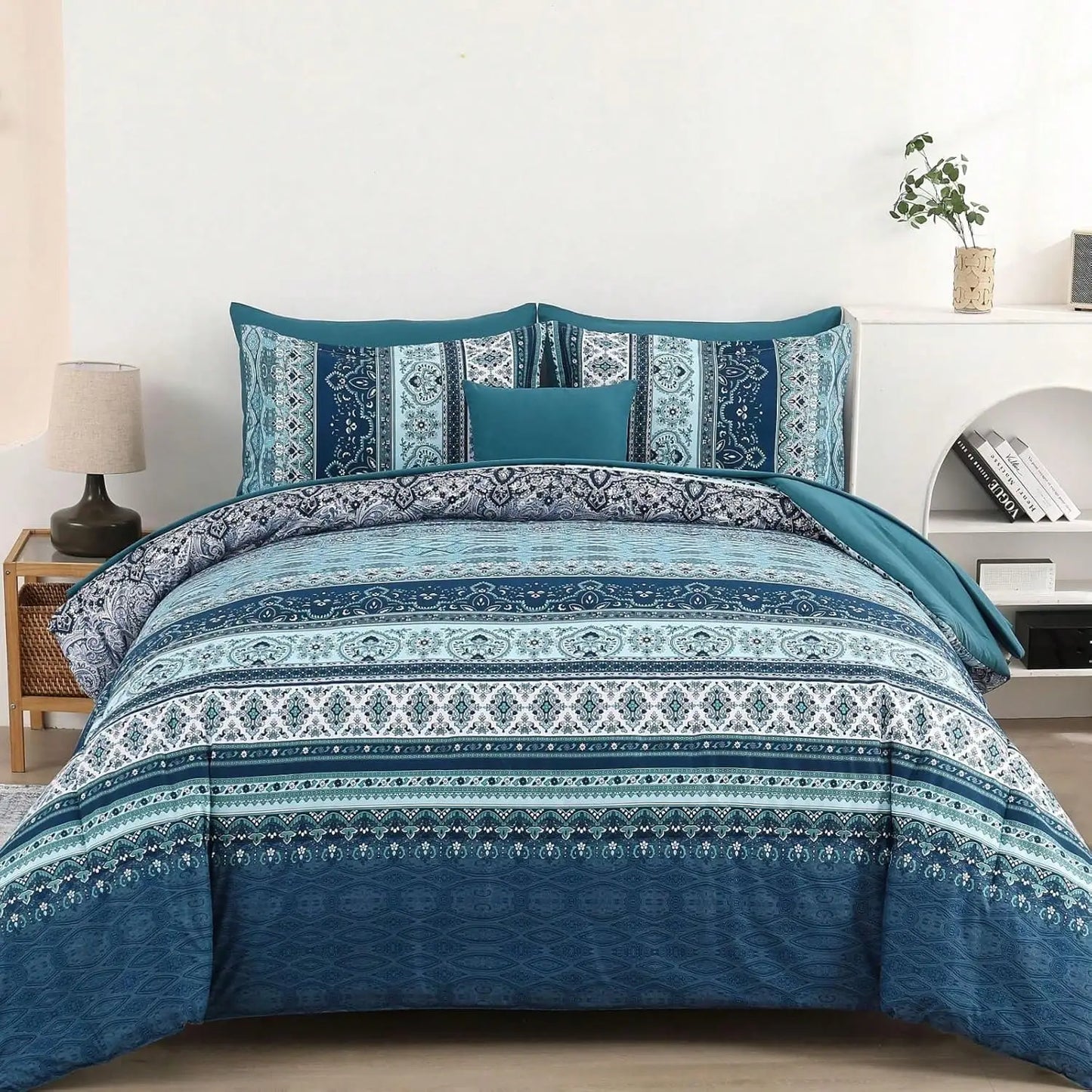 8PCS Boho Striped Comforter Set