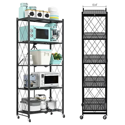 Metal Storage Shelving 5-Tier With Wheels
