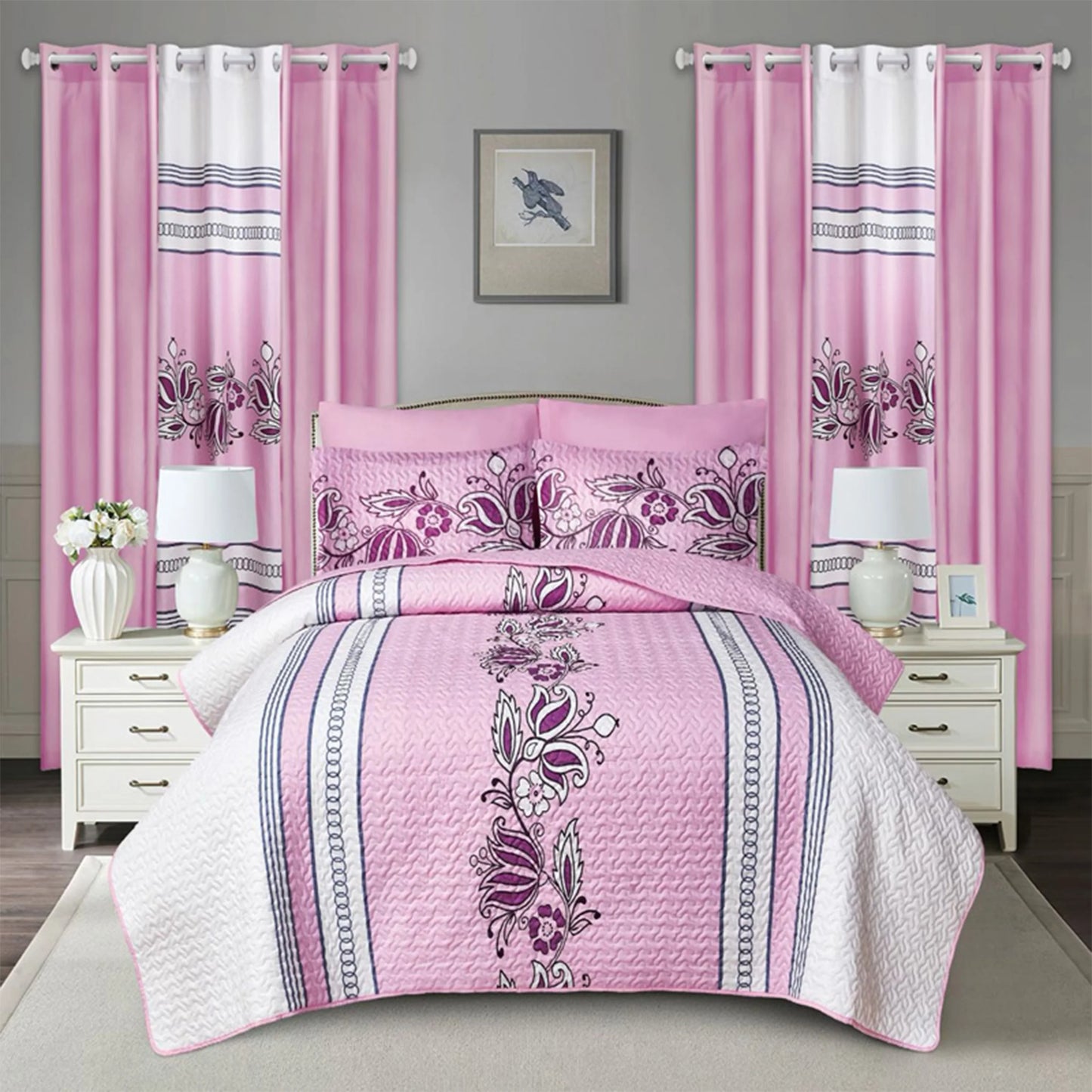 10 Pcs Printed Bedspread Set