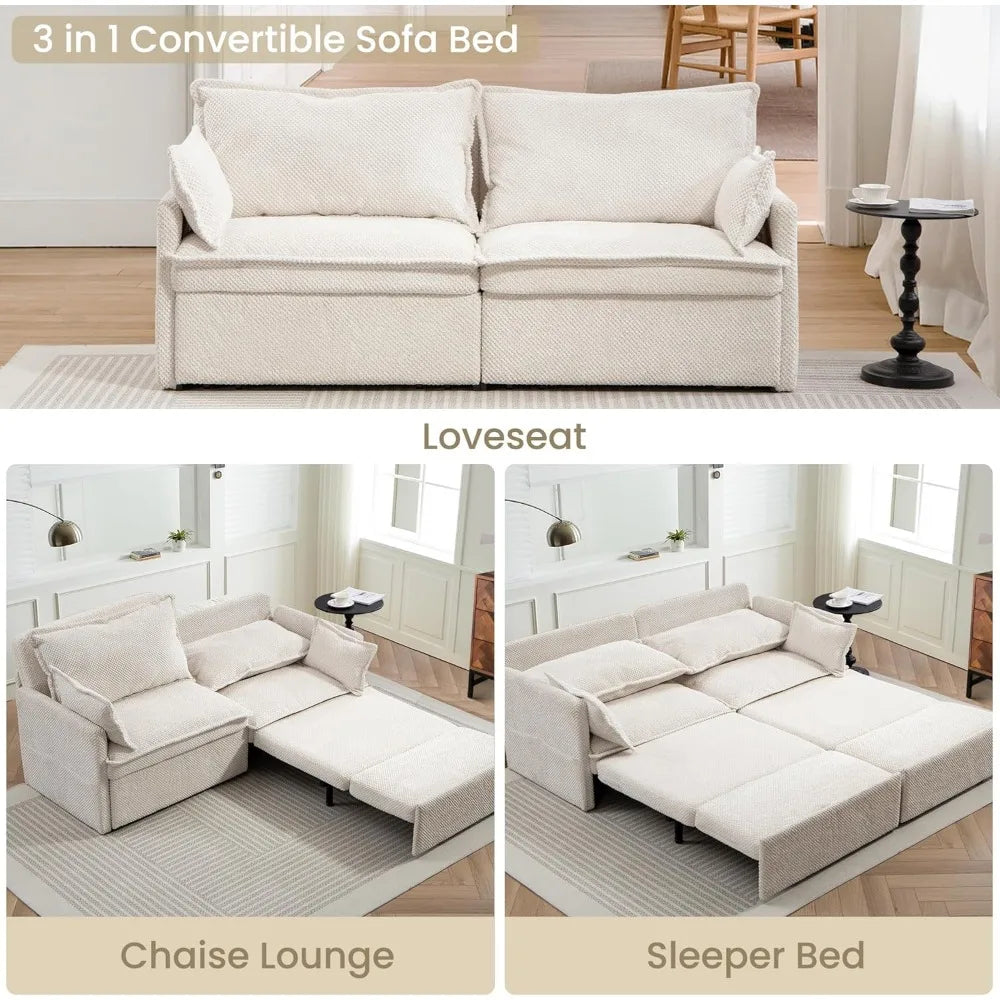 Customized 74" King Convertible Sleeper Sofa Bed