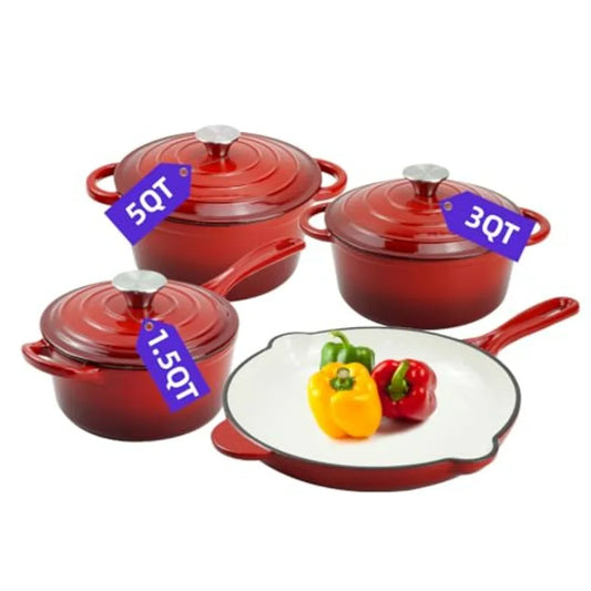 Enameled Cast Iron Cookware Set 7