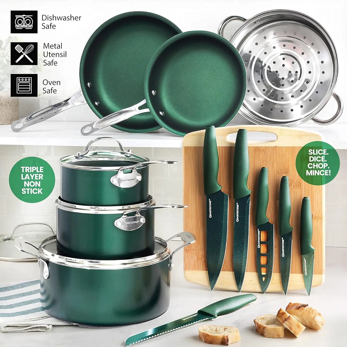 21 Pc Kitchen Pots And Pans Set