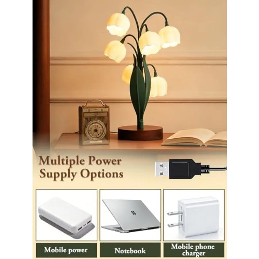 Flower Lamp, Bedside Vintage Table Lamps