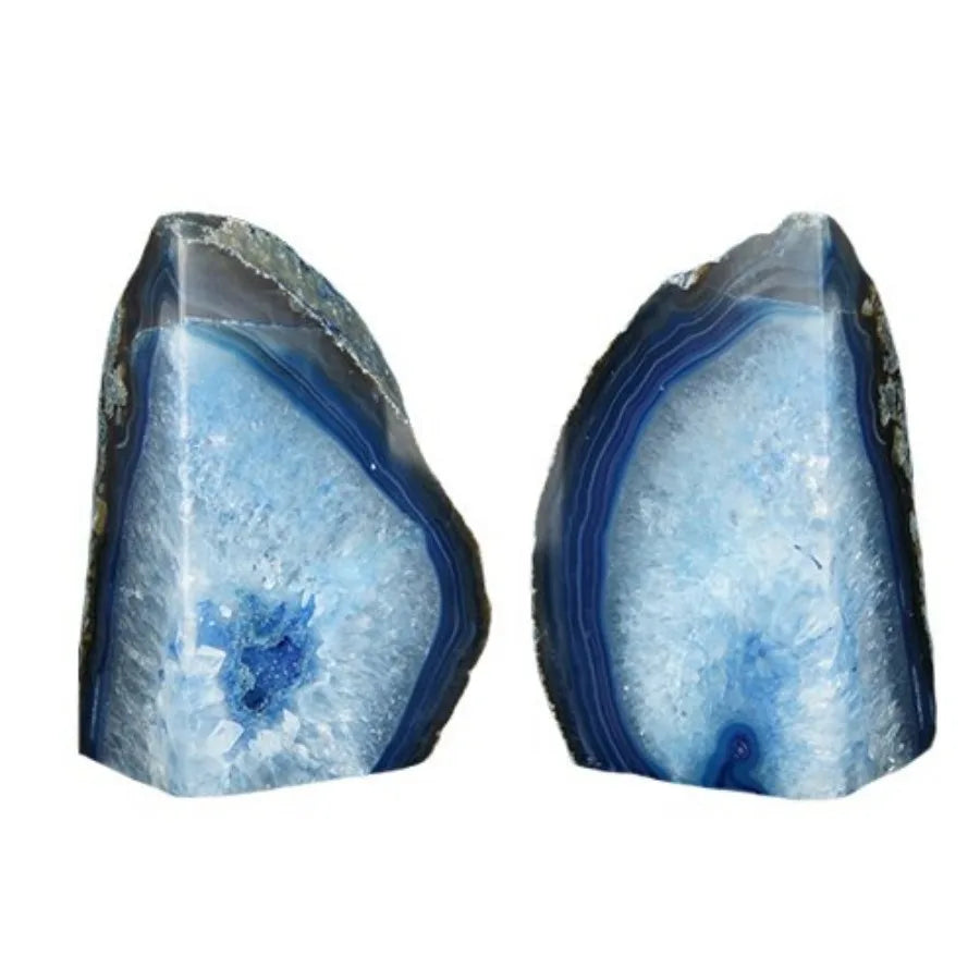 Blue Agate Bookends
