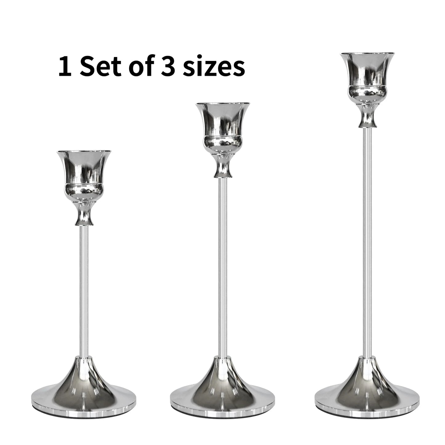 3Pcs/Set European Style Metal Candle Holders