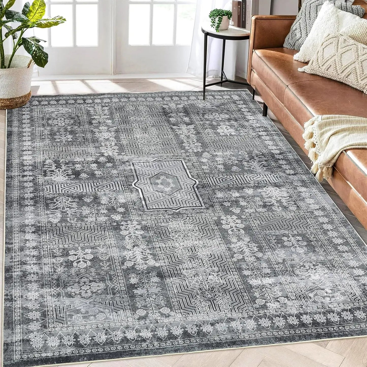 Large Vintage Washable Area Rug