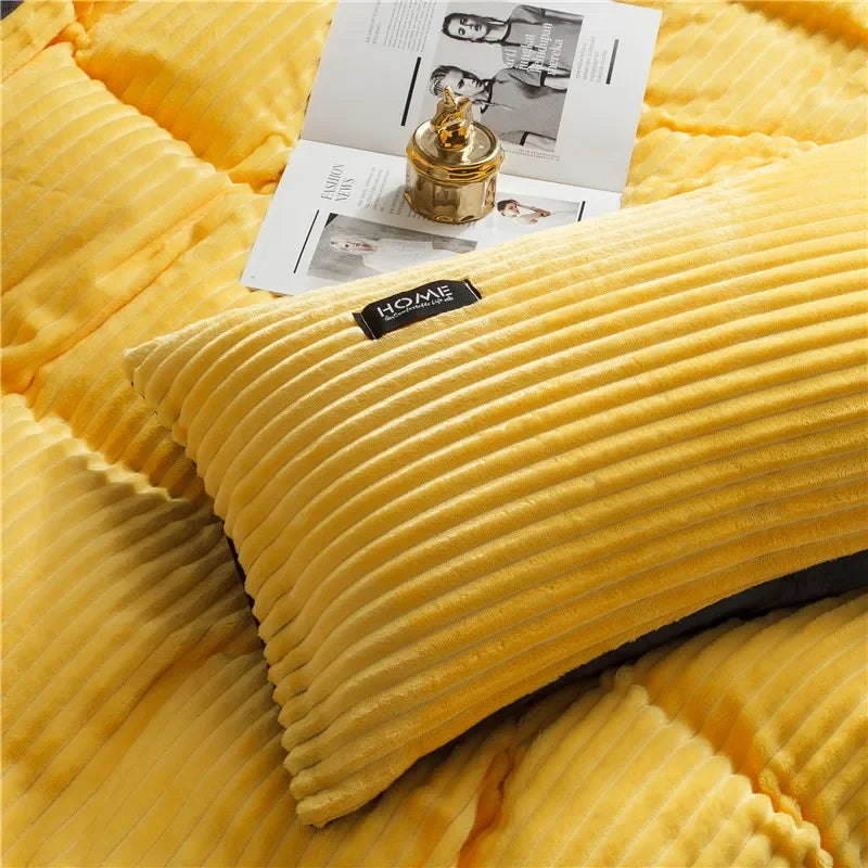 Winter Thick Solid Color Velvet Duvet Cover