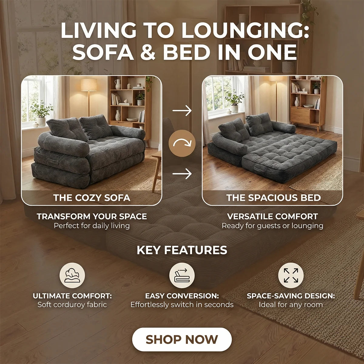 Modern Convertible Sofa Bed