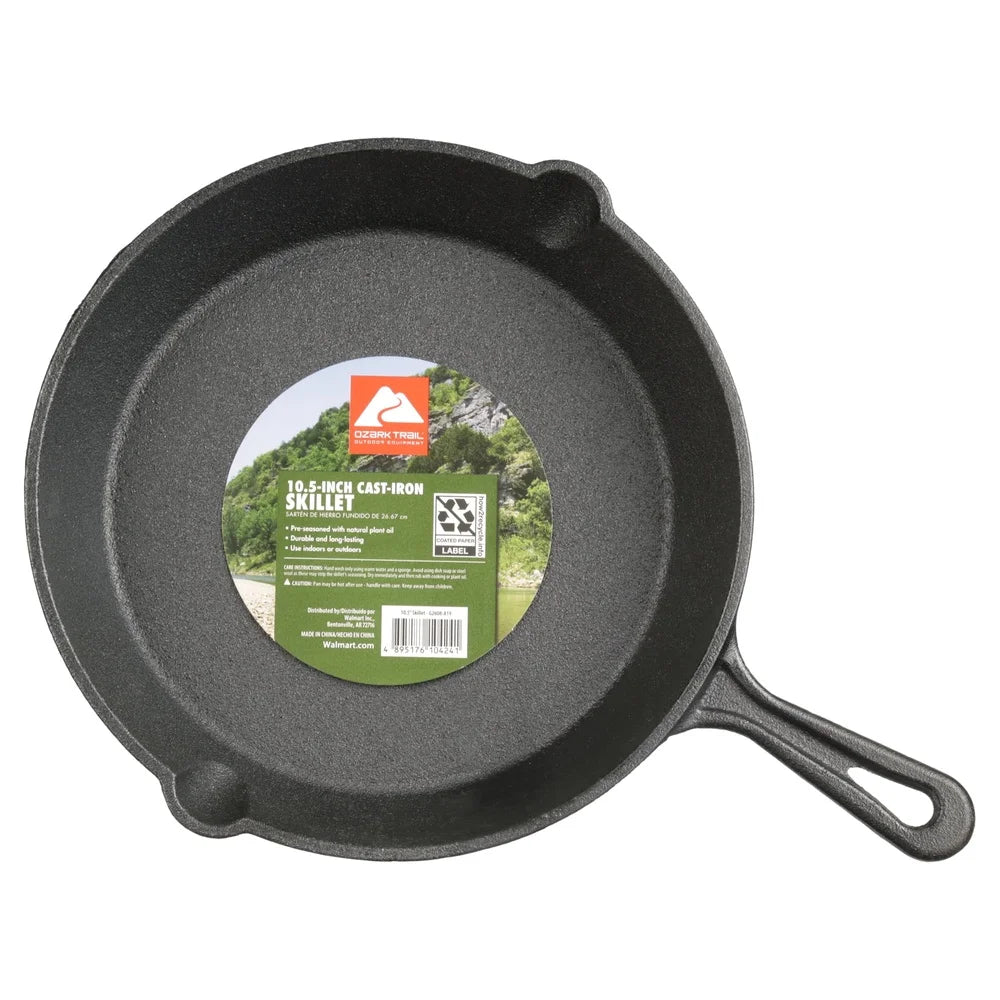 Pre-Seasoned Cast Iron Skillet 10.5