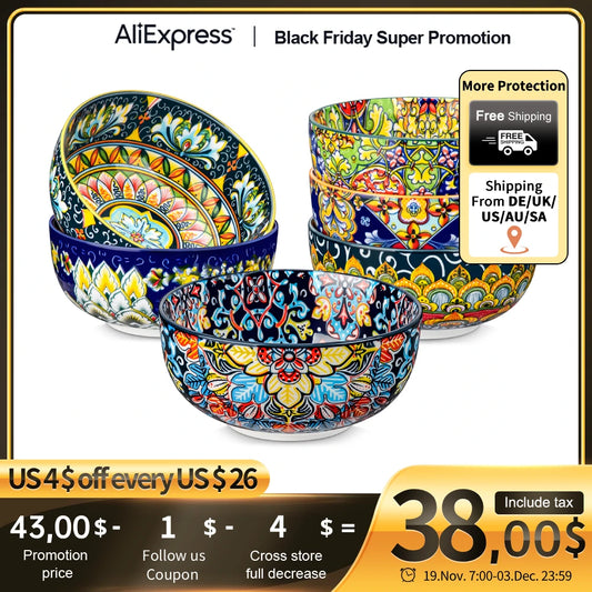 6/12 Piece Cereal Bowls Set