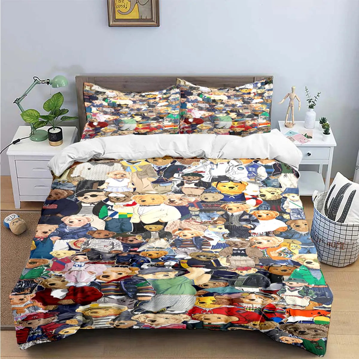 Bear Bedding Set Single Twin Full King Size