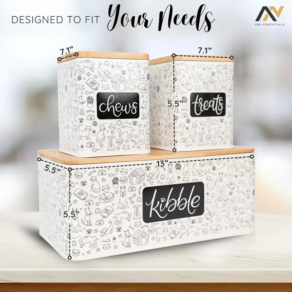 3-Piece Pet Food Storage Container Set