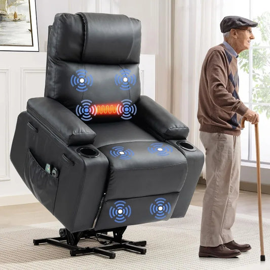 Living Power Lift Recliner Chair For Elderly With Massage & Heat,160°