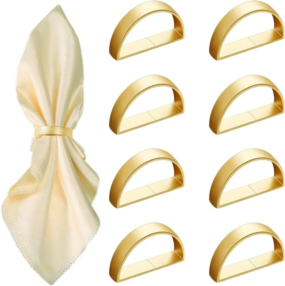 8 Pcs Matt Gold Napkin Rings