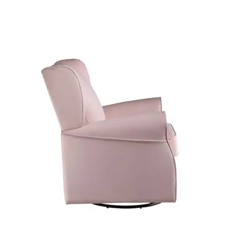 Pink fabric rotating sliding chair
