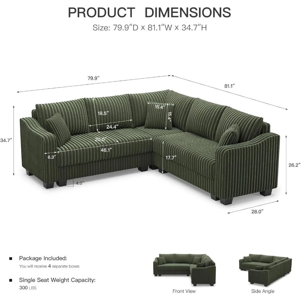 Convertible Sectional Couch Chaise Corner Sectional Sofa