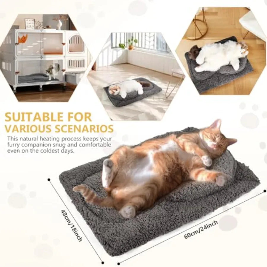 Self Warming Cat Bed- 24x18 Soft Thermal