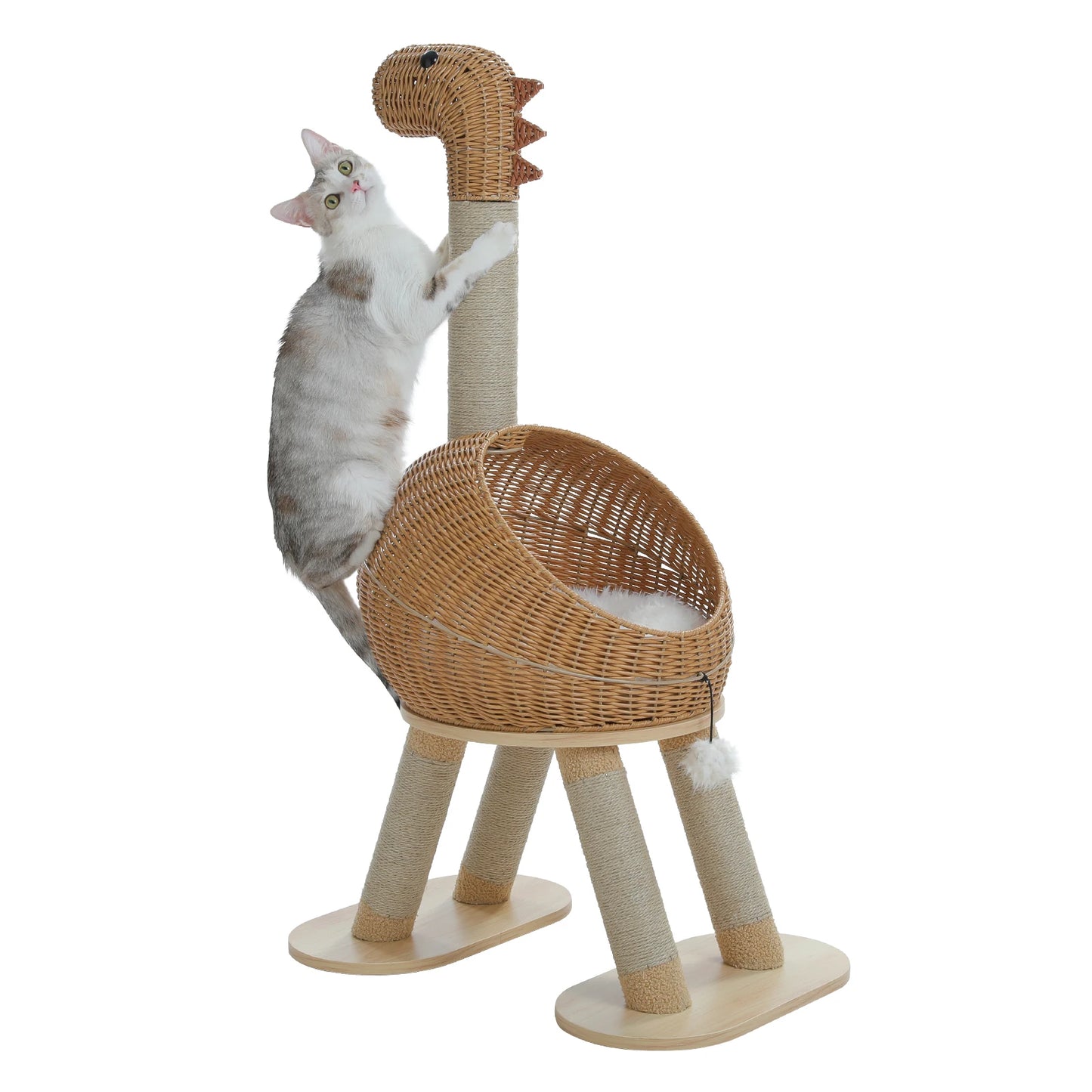 Dinosaur Cat Tree Tower with Sisal Scratching Post