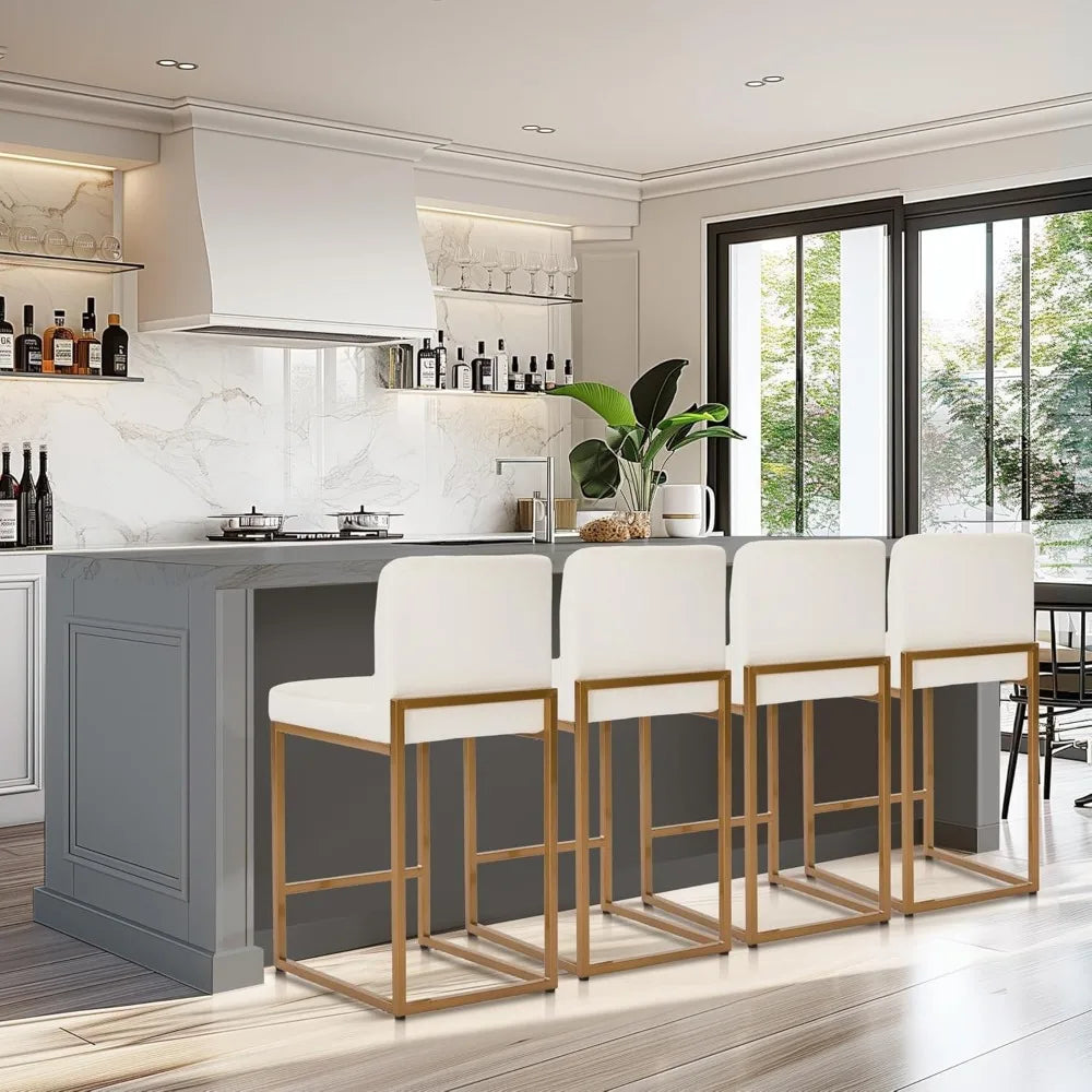 Set of 2/4 Leather Bar Stools 24"