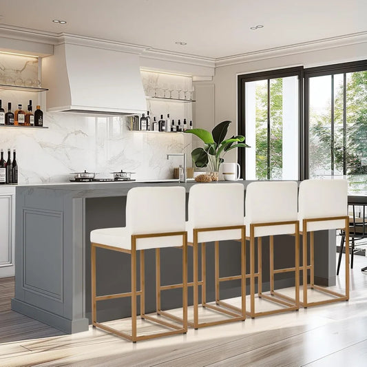 Set of 2/4 Leather Bar Stools 24"