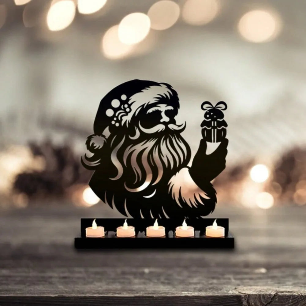 Rustic Santa Claus Candlestick