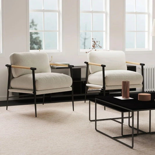 Sherpa Accent Chairs Set of 2