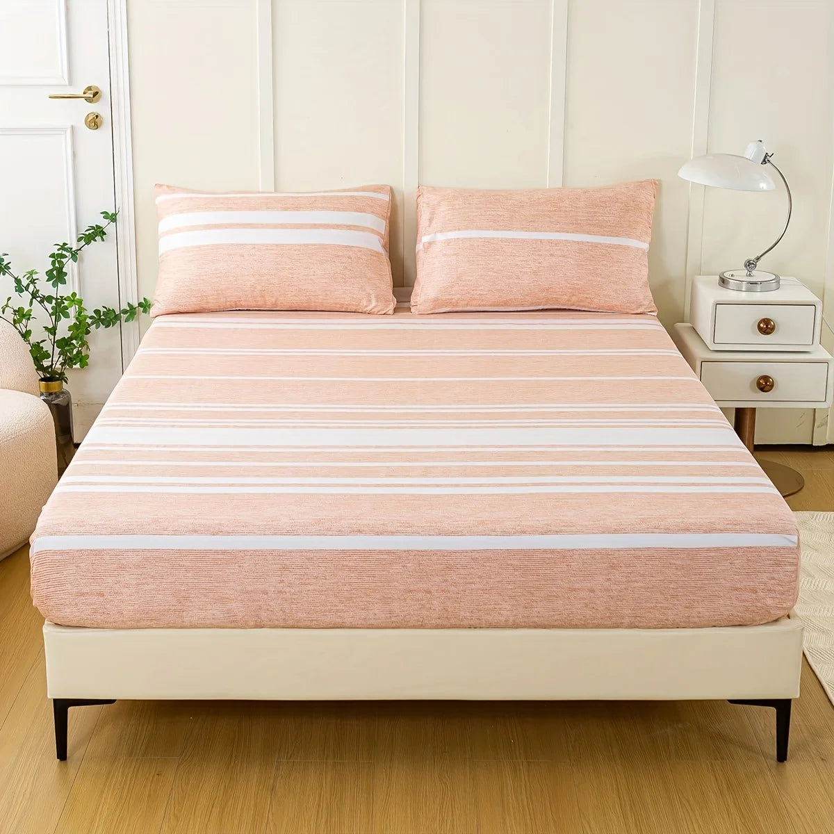 3-Piece Striped Fitted Sheet Set