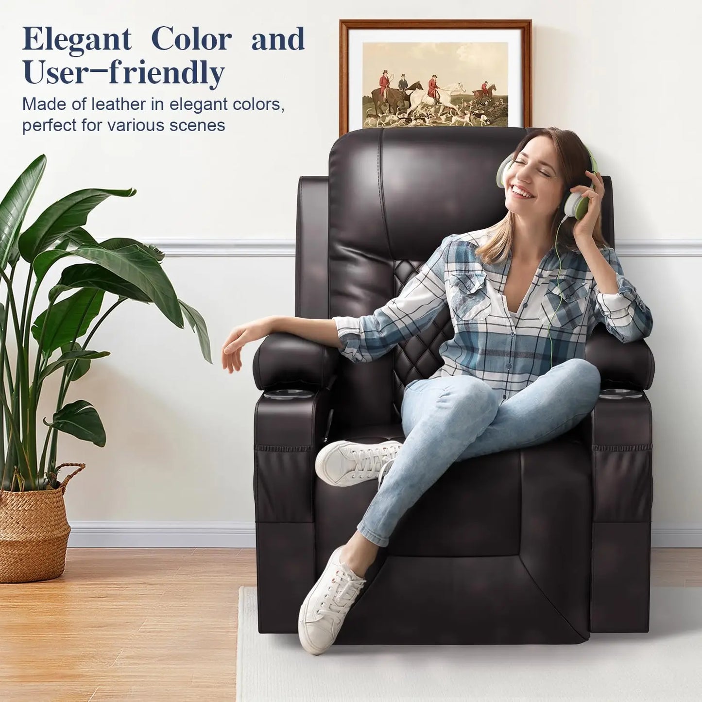 Heated Massage Recliner Chair 360 Swivel