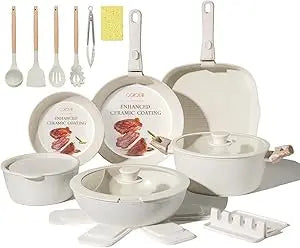 23Pcs Ceramic Cookware Set