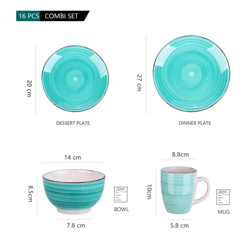 16Pcs Porcelain Dinnerware Set