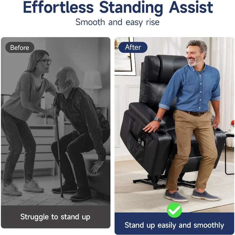 Living Power Lift Recliner Chair For Elderly With Massage & Heat,160°