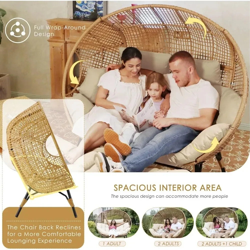Lounge Chairs-Double Egg Chair Indoor Outdoor