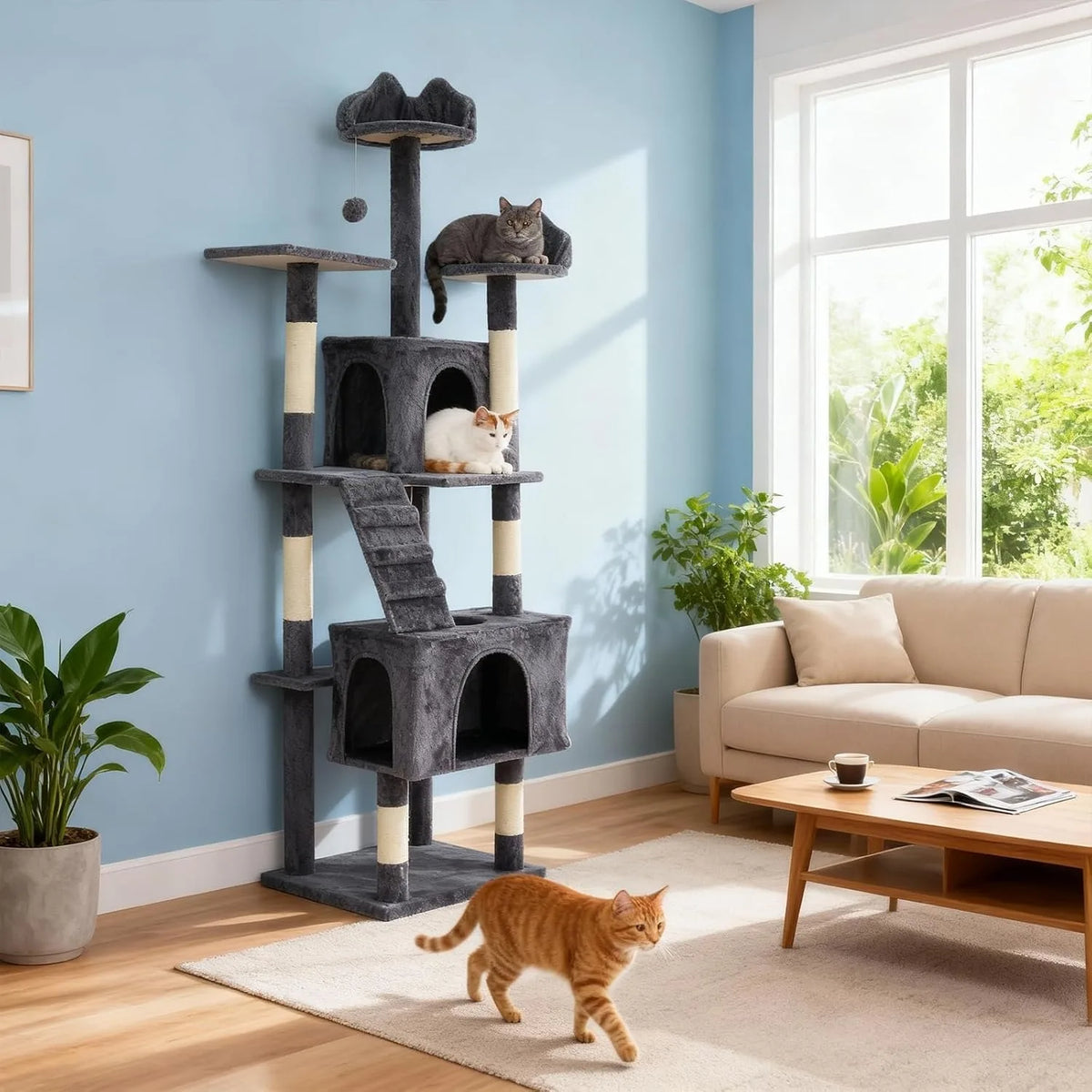 72" Cat Tree for Large Cats
