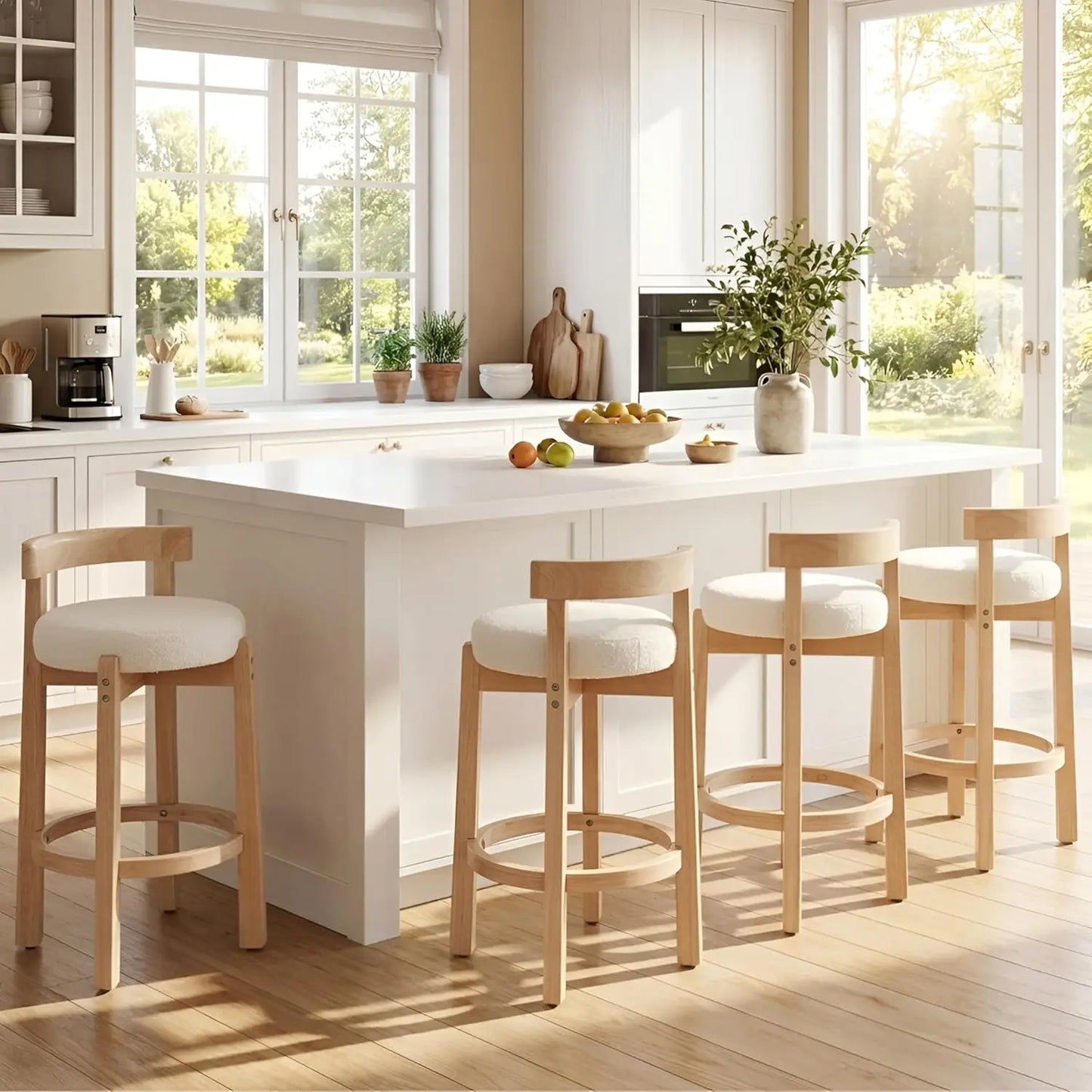 Bar Stools Set of 4, 26.5" Counter Height Bar Stools