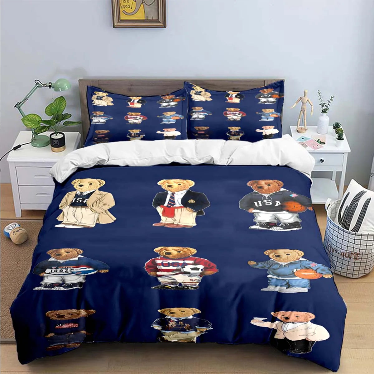 Bear Bedding Set Single Twin Full King Size