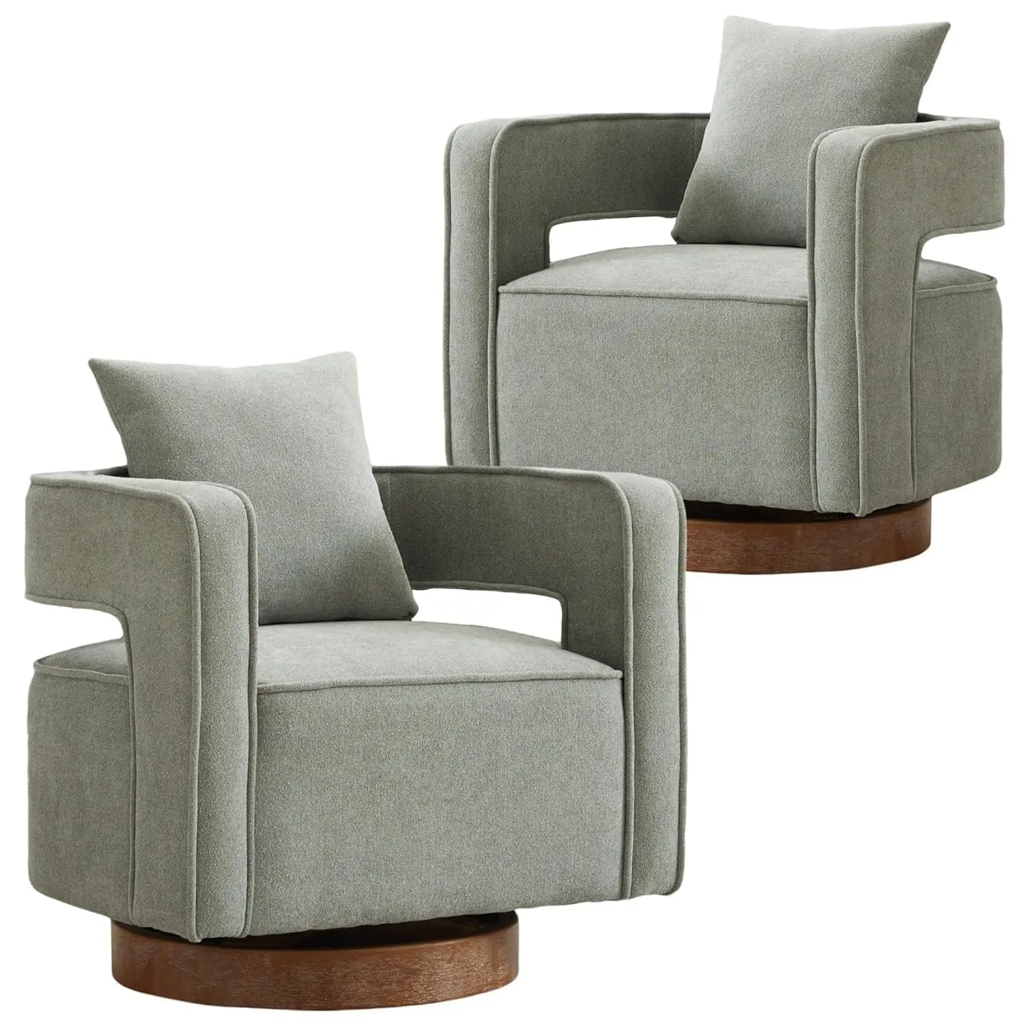 Upholstered Swivel Accent Chair Set Of 2